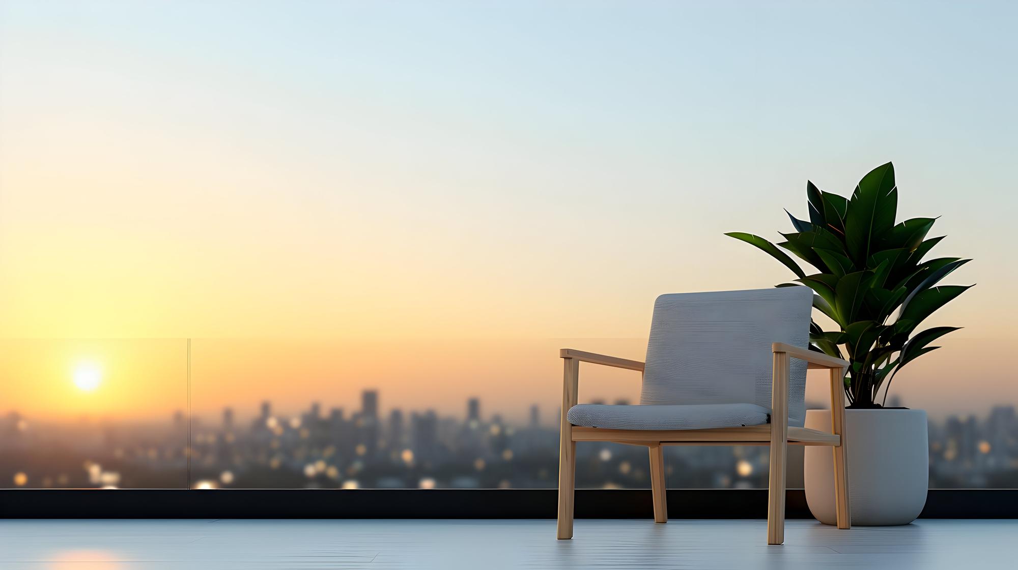 Terasa luminoasă a unui penthouse